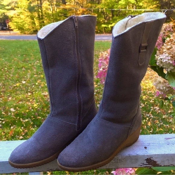 Clarks AquaBoots Made in England WaterProof Leather Upper Wool Lining size 5.5 - Picture 1 of 13